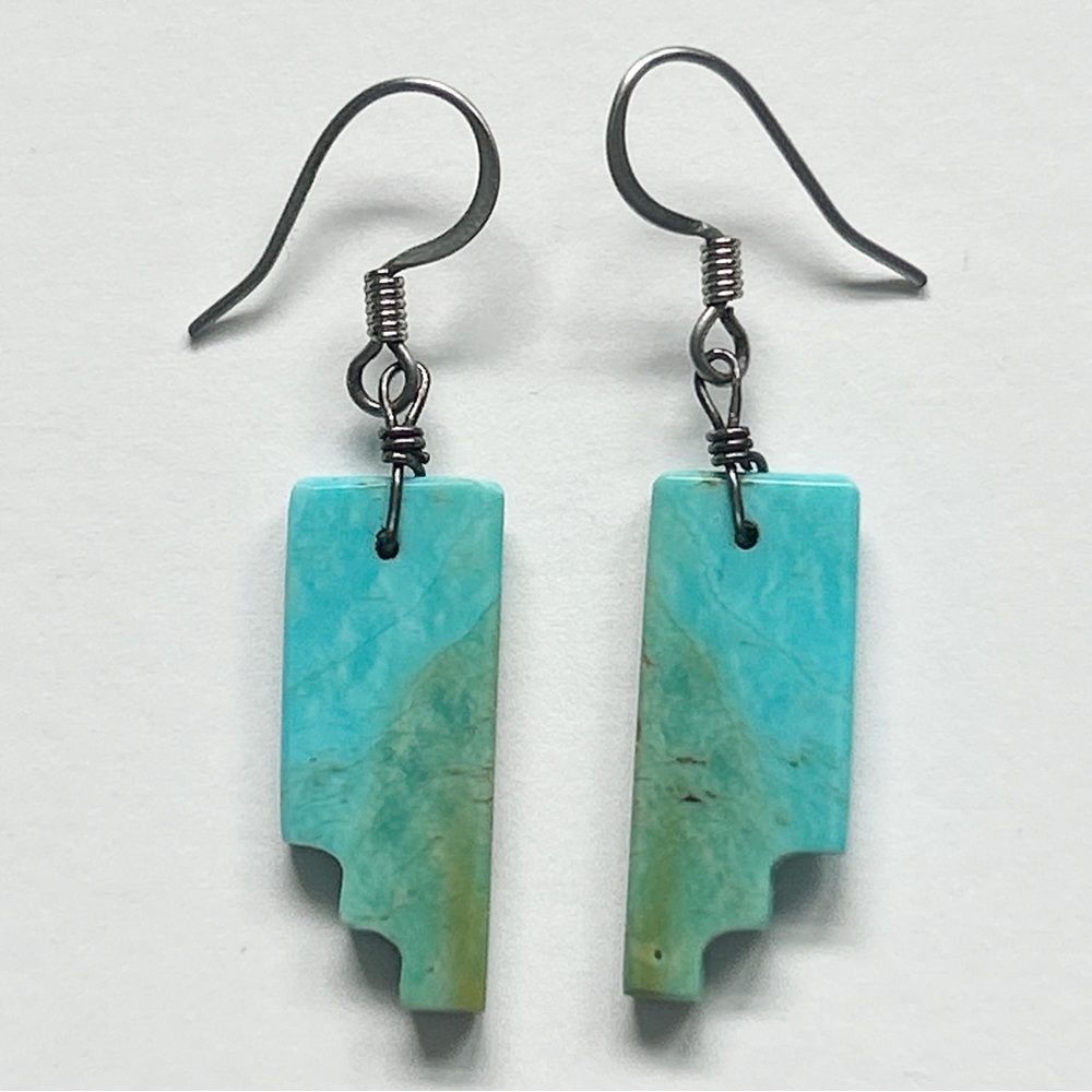 Southwestern Turquoise Slab Earrings